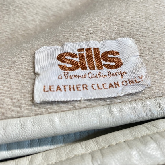 Sills Cream Color Mohair and Leather Reversible Cape with Pockets - Picture 8 of 16